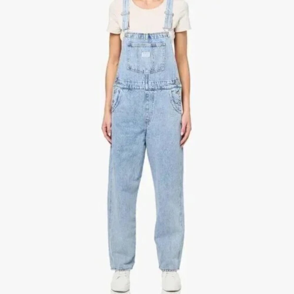 Levi's Light Wash Button Side Bib Overalls